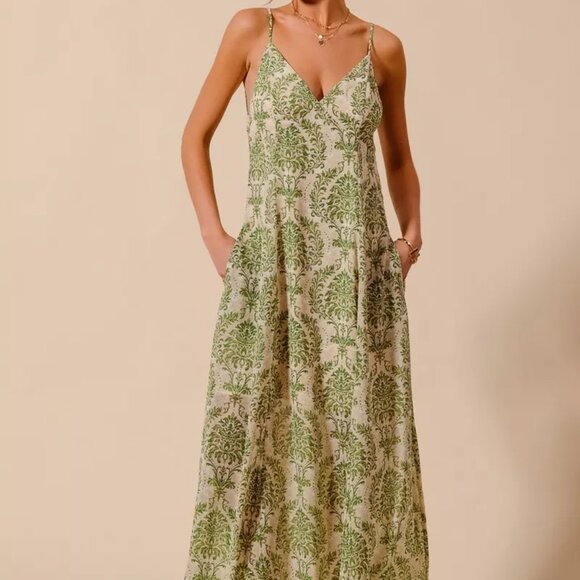 SO ME Damask Floral Summer Maxi Flowy‎ Dress With Open Back - Picture 6 of 11